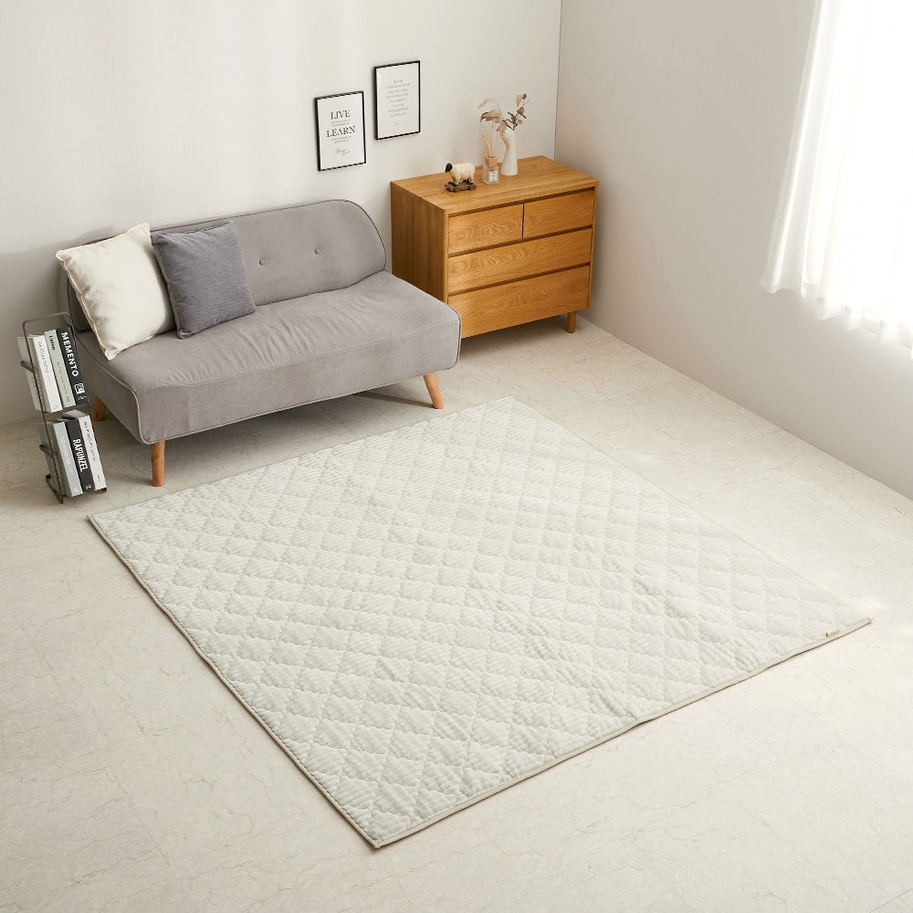 くすみカラーのストライプフランネルラグ　ショコラ  ミルクホワイト  メーカー直送?返品・キャンセル不可【他商品との同時購入不可】