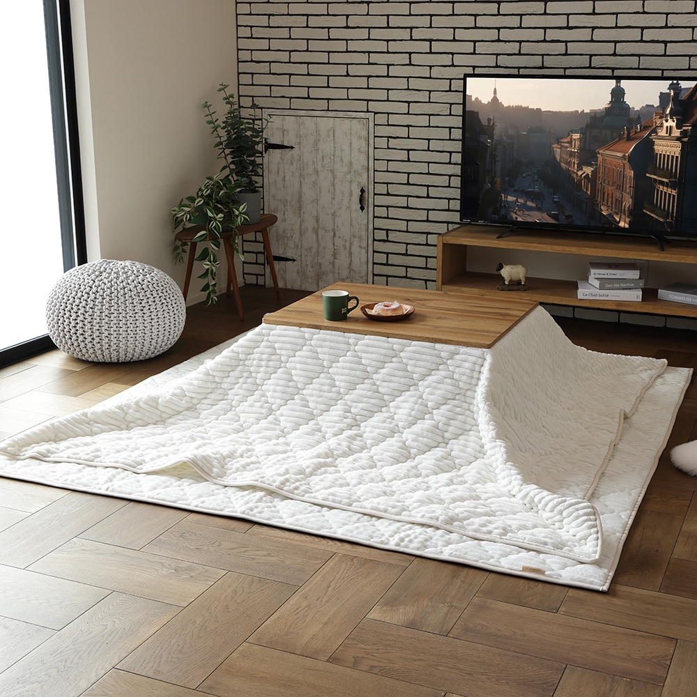 こたつ布団にもなるクッション寝袋 ショコラ ミルクホワイト メーカー直送?返品・キャンセル不可【他商品との同時購入不可】