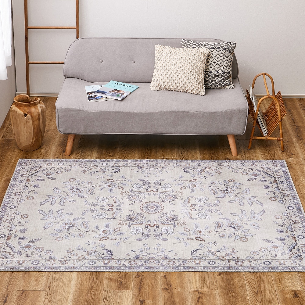 ソフトフランネルラグ レーナ 190×190cm ベージュ メーカー直送▼返品・キャンセル不可【他商品との同時購入不可】