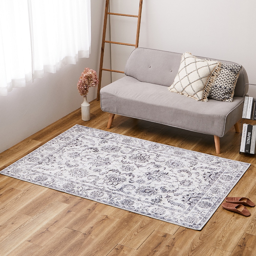 ソフトフランネルラグ ハーマル 130×190cm グレー メーカー直送▼返品・キャンセル不可【他商品との同時購入不可】