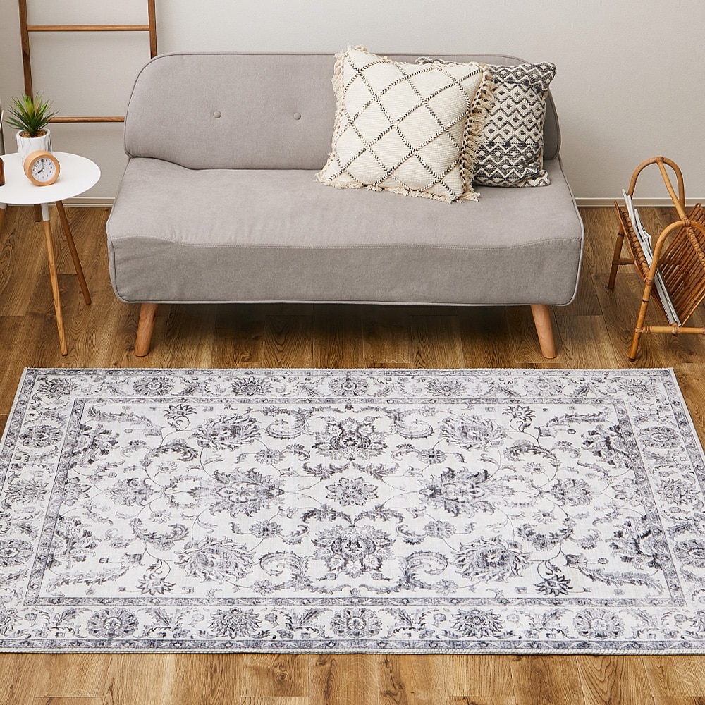 ソフトフランネルラグ ハーマル 190×190cm グレー メーカー直送▼返品・キャンセル不可【他商品との同時購入不可】