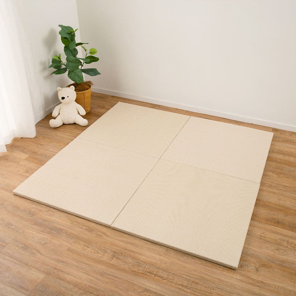 ファブリック置き畳 ボーナ 同色9枚組 BE 82×82×2.5cm メーカー直送 ▼返品・キャンセル不可【他商品と同時購入不可