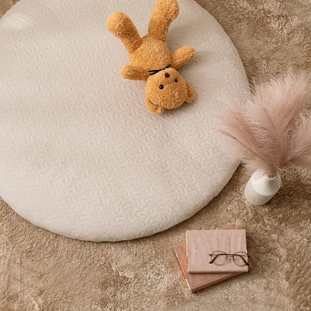 綿100%イブルマルチマット デコール ベージュ100R メーカー直送▼返品・キャンセル不可【他商品との同時購入不可】