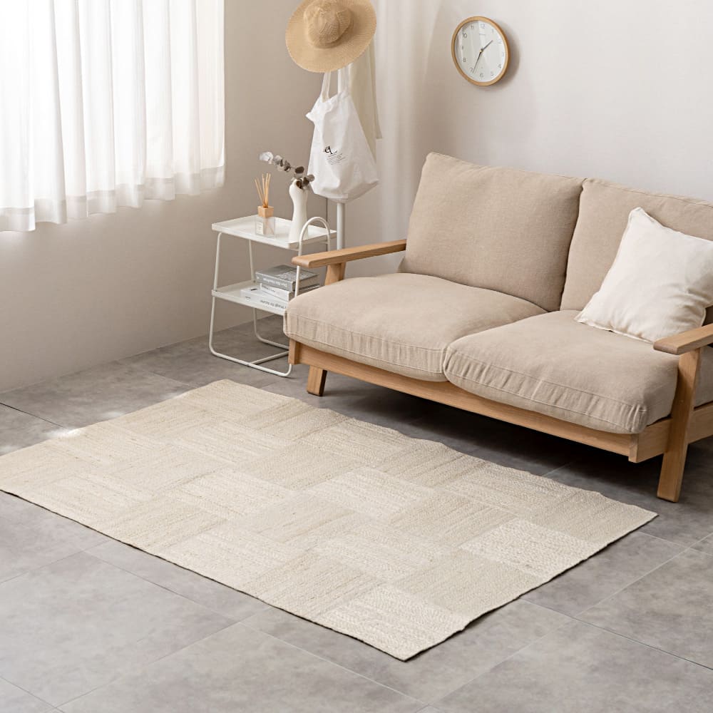 ジュートラグ トロン ホワイト 120×180 メーカー直送 ▼返品・キャンセル不可【他商品との同時購入】