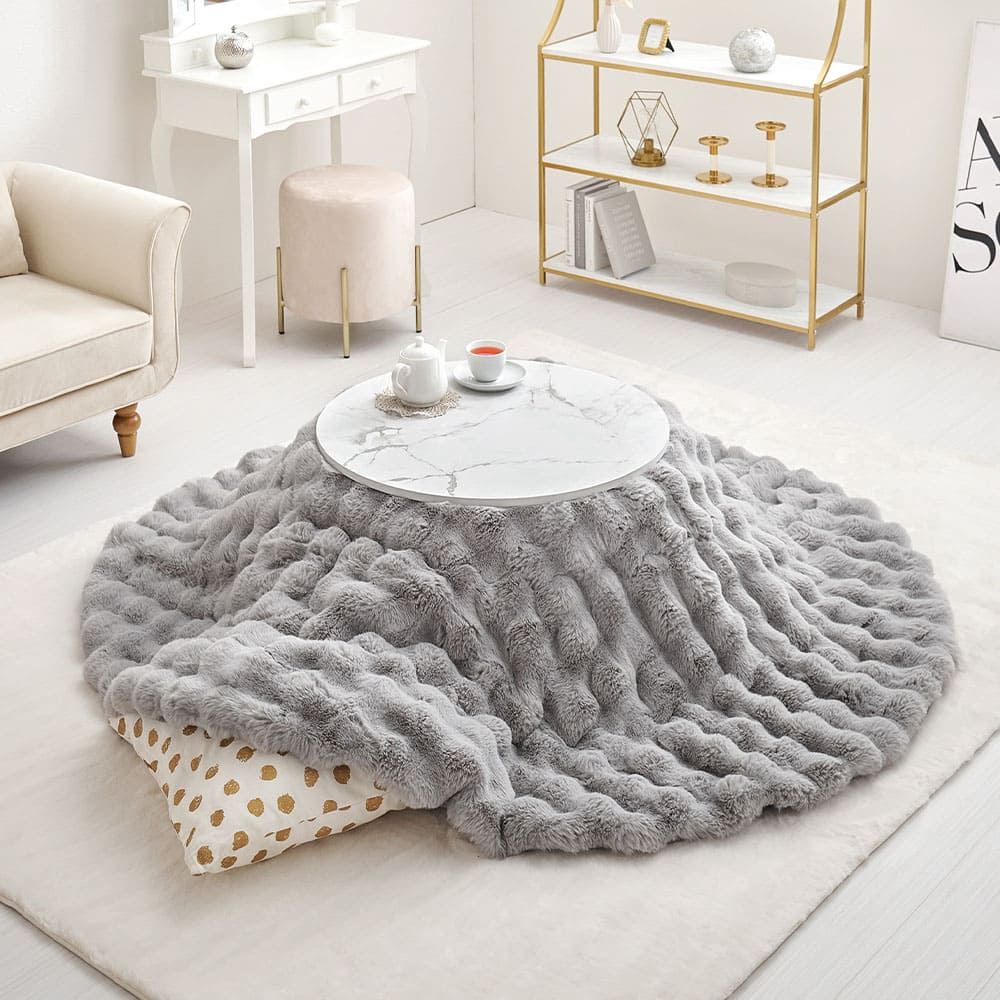 こたつ布団 ルナ 約190cm  グレー メーカー直送 ▼返品・キャンセル不可【他商品との同時購入不可】