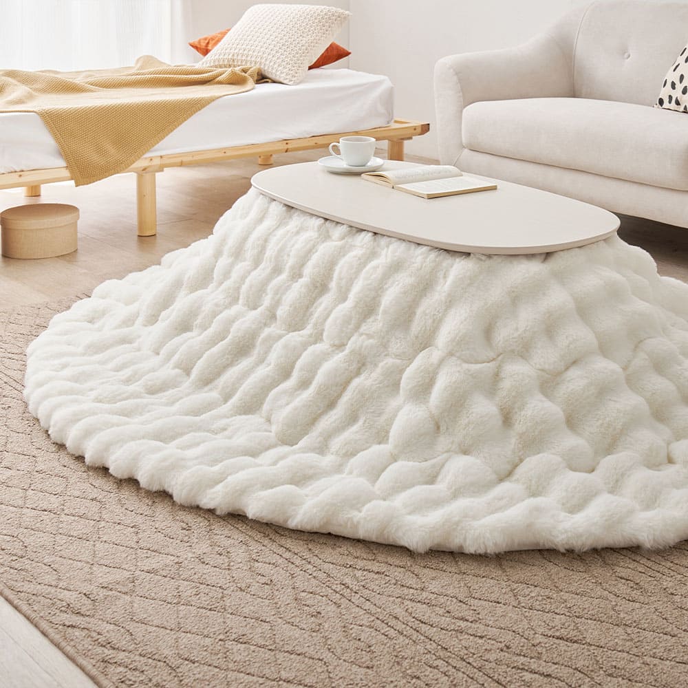 こたつ布団 ルナ 約210×170cm  アイボリー メーカー直送 ▼返品・キャンセル不可【他商品との同時購入不可】