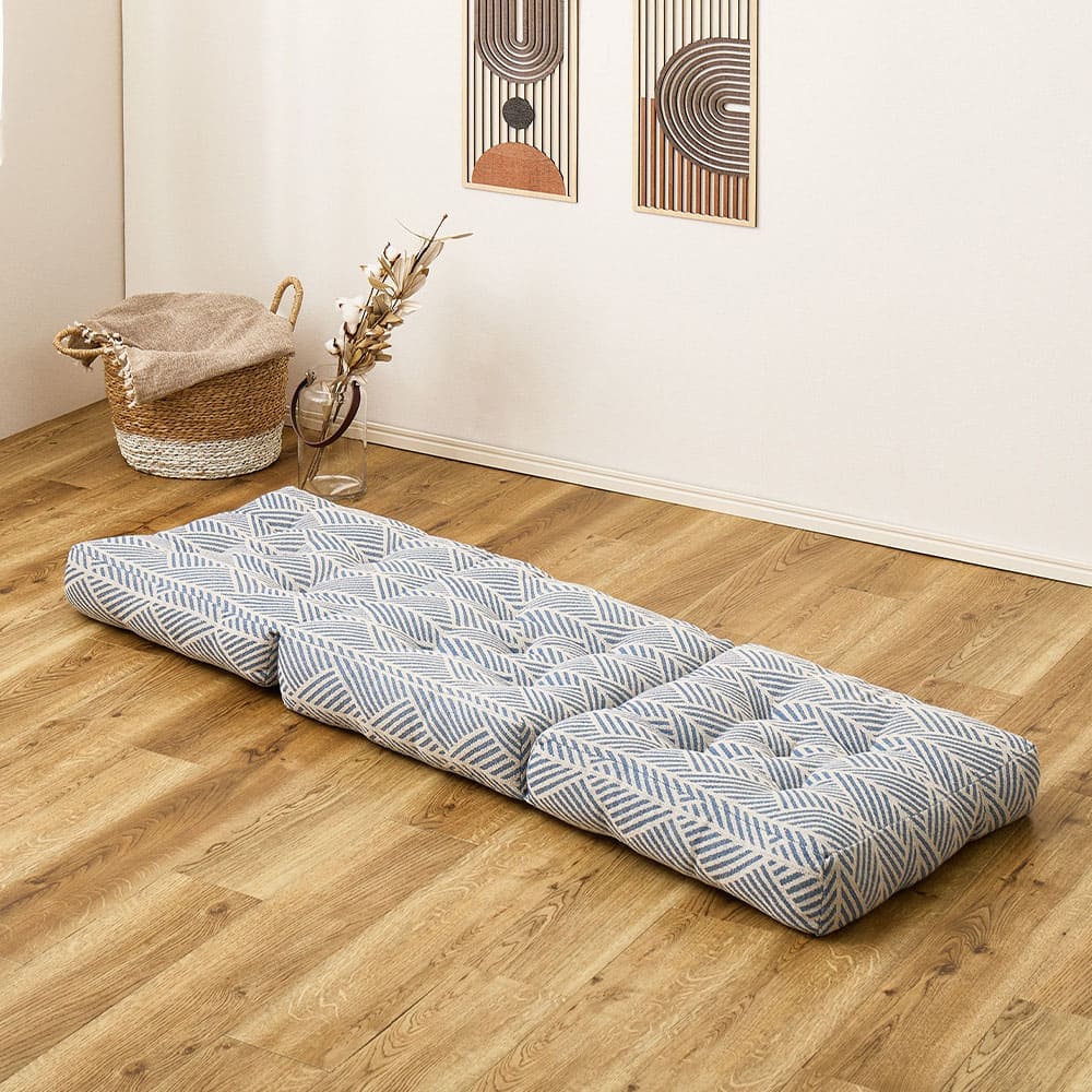 インド綿 ごろ寝クッション クラック 約50×150cm ネイビー 【直送品】 返品・キャンセル・他商品と同時購入は不可