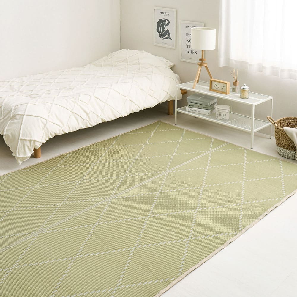 洗えるい草風カーペット モンド 江戸間3畳 グリーン メーカー直送 ▼返品・キャンセル不可【他商品との同時購入】