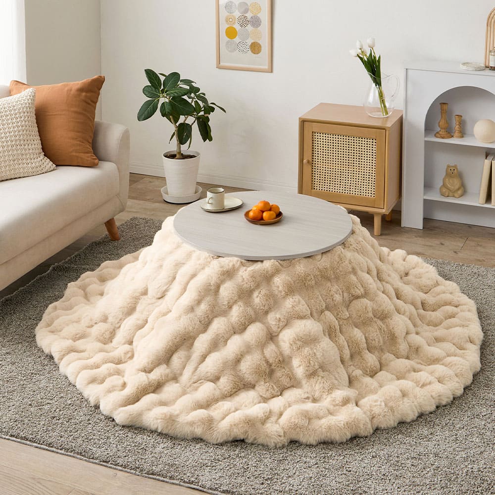 こたつ布団 ルナ 約190cm  ベージュ メーカー直送 ▼返品・キャンセル不可【他商品との同時購入不可】