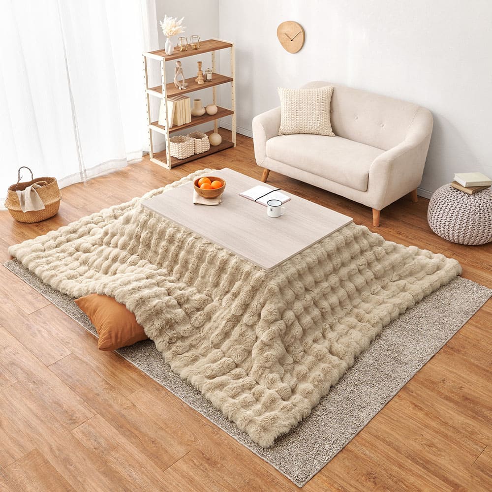 こたつ布団 ルナ 約190×240cm  ベージュ メーカー直送 ▼返品・キャンセル不可【他商品との同時購入不可】