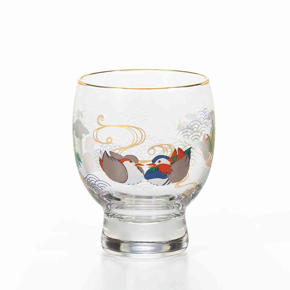 アデリア プレミアムニッポンテイスト 吉祥花鳥 酒グラス 鴛鴦と菖 1個