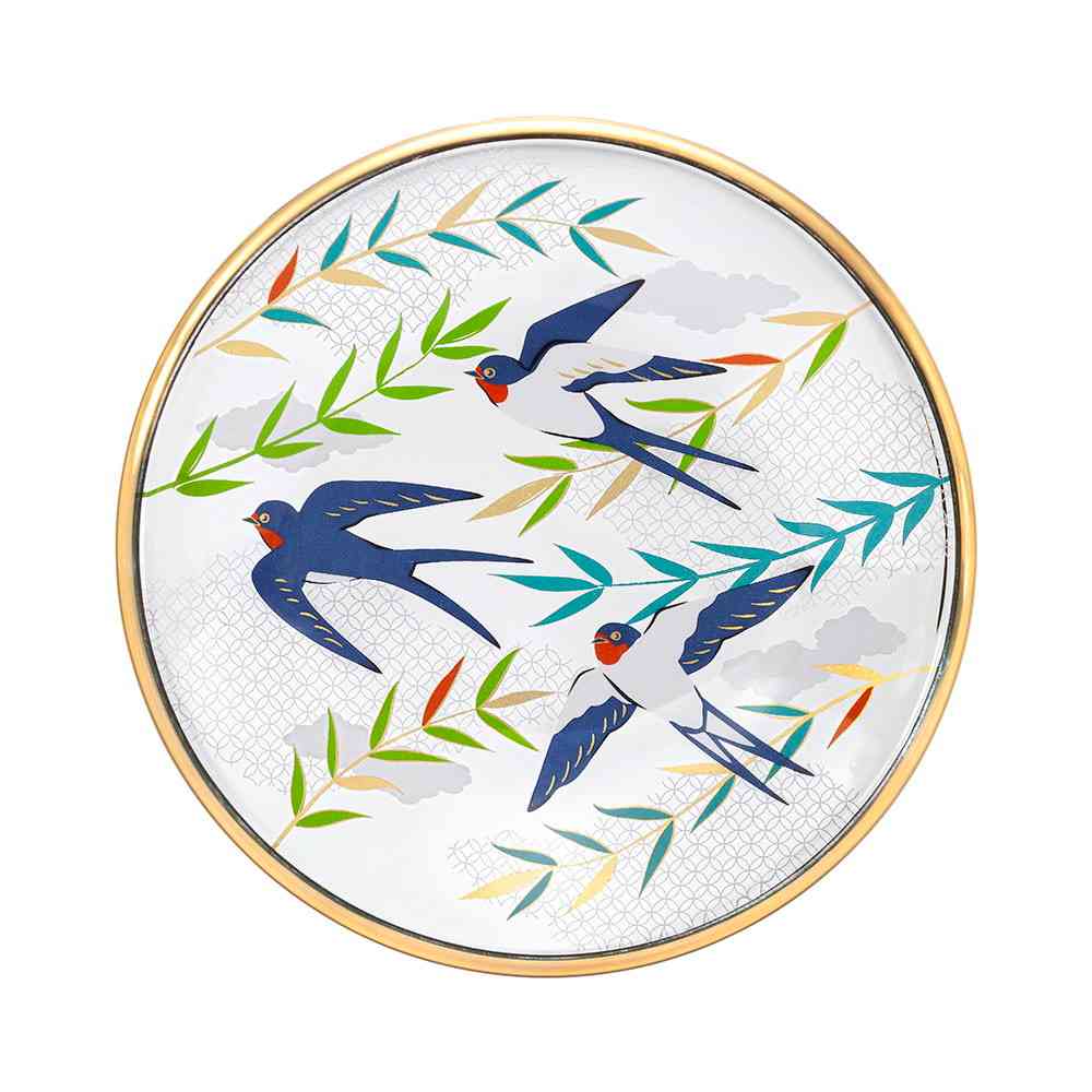 アデリア プレミアムニッポンテイスト 吉祥花鳥 丸皿 燕と柳 1個