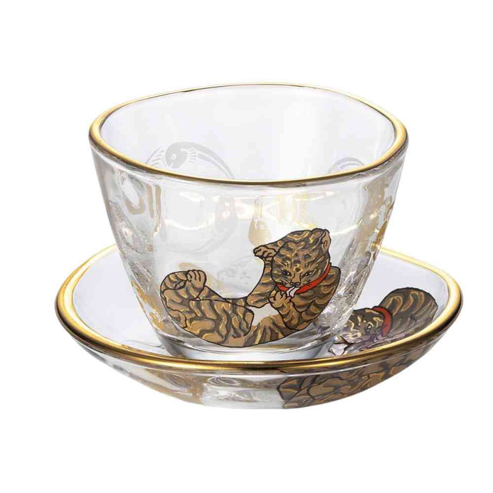 アデリア プレミアムニッポンテイスト 盃＆豆皿セット トラ 90ml盃1個×豆皿1枚