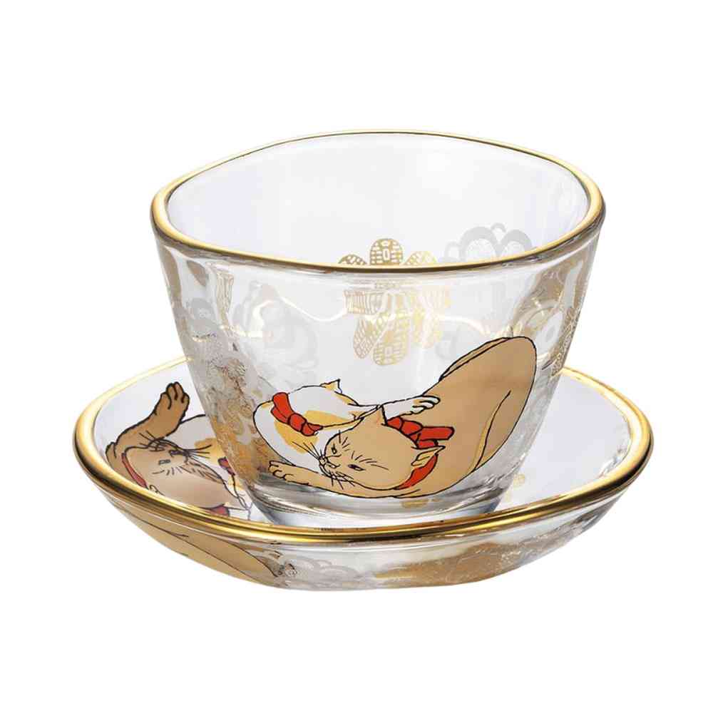 アデリア プレミアムニッポンテイスト 盃＆豆皿セット クリーム＆ブチ 90ml盃1個×豆皿1枚