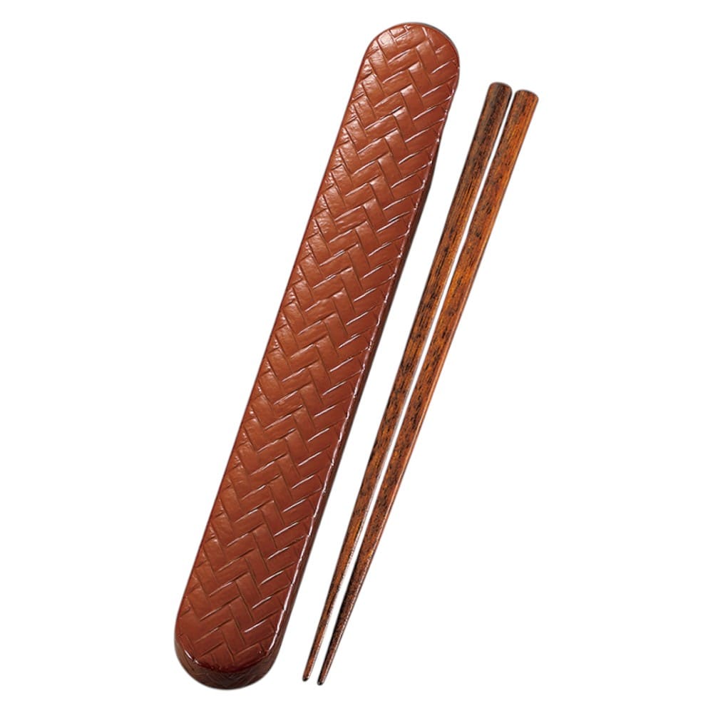 たつみや あじろスライド箸箱セット 春慶 18.0