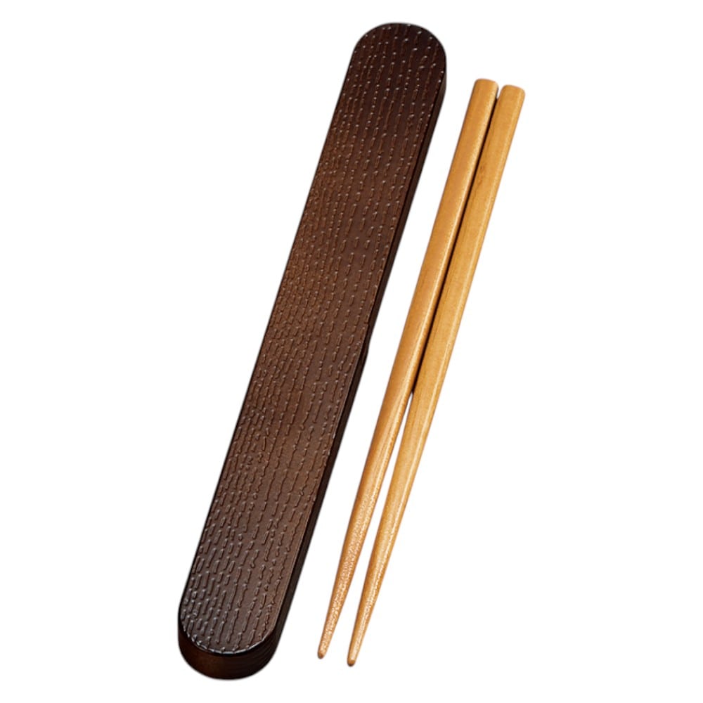 たつみや わっぱ箸箱セット ダークブラウン 18.0