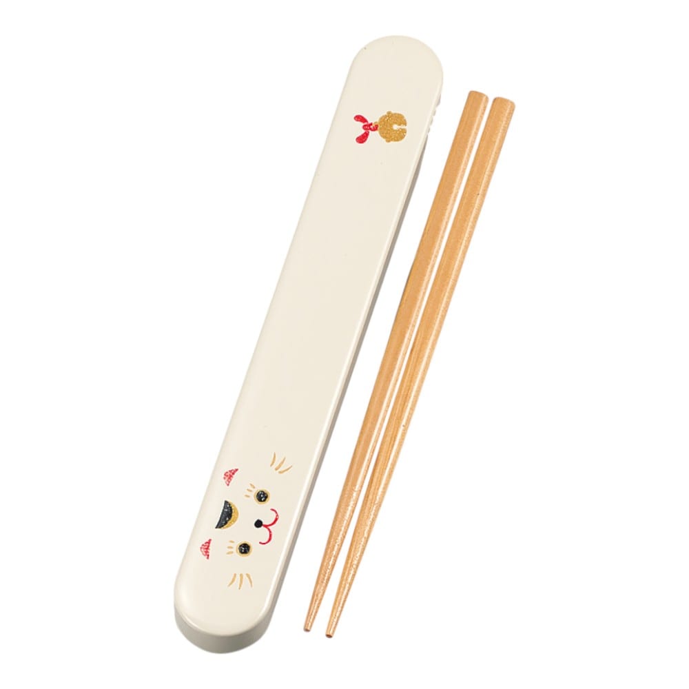 たつみや スライド箸箱セット まねきねこ 18.0