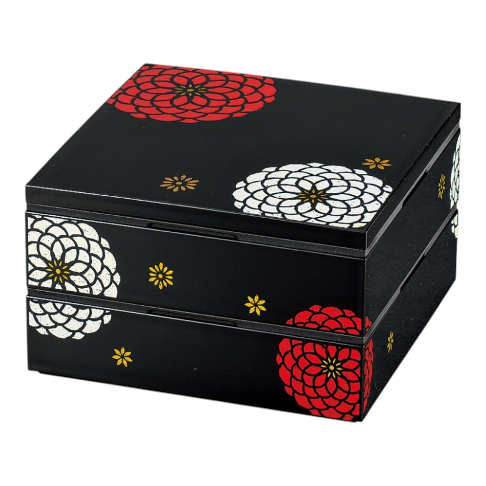 たつみや 角二段オードブル重 百華 黒 19.5