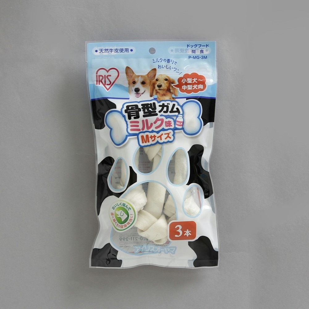 アイリスオーヤマ 骨型ガムミルク味M 3本