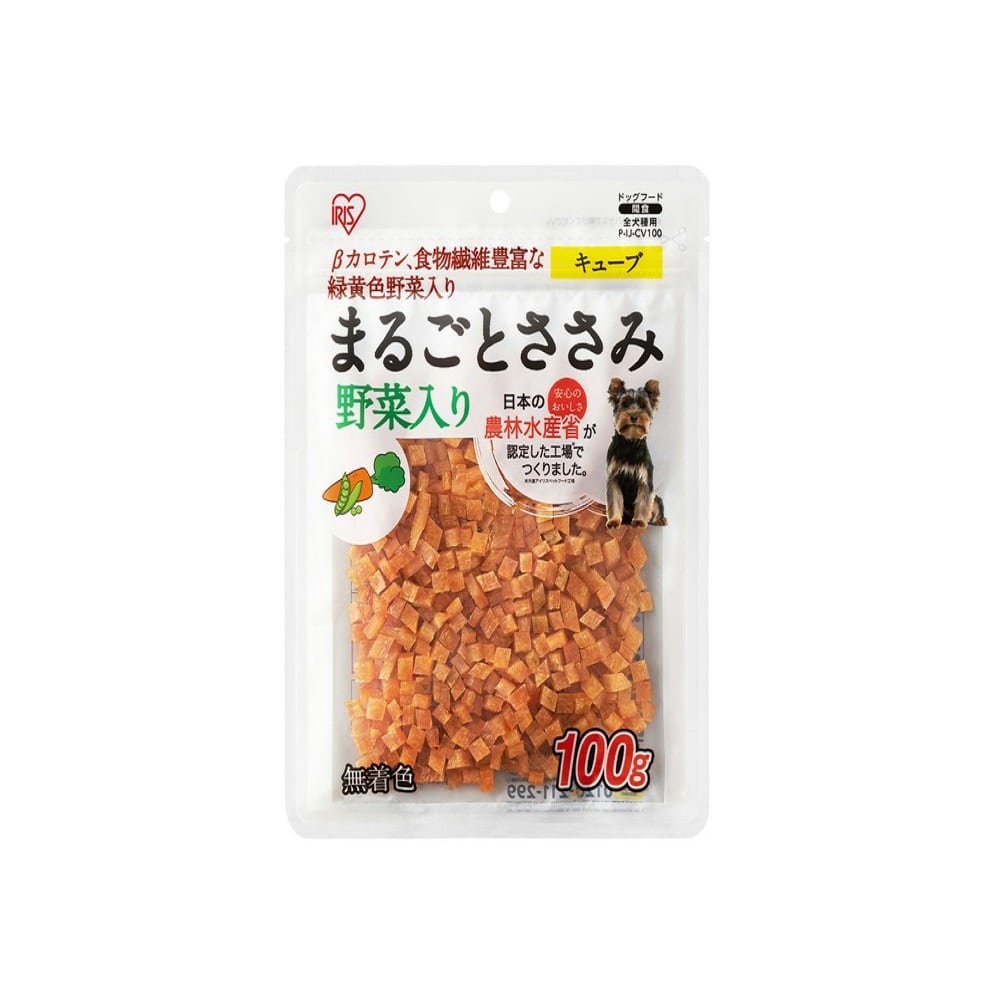 アイリスオーヤマ まるごとささみジャーキーキューブ 野菜入り 100g
