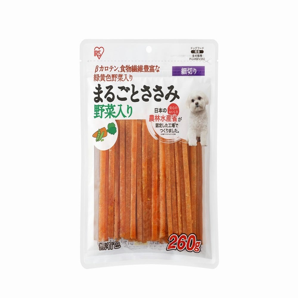 アイリスオーヤマ まるごとささみジャーキー細切り 野菜入り 260g