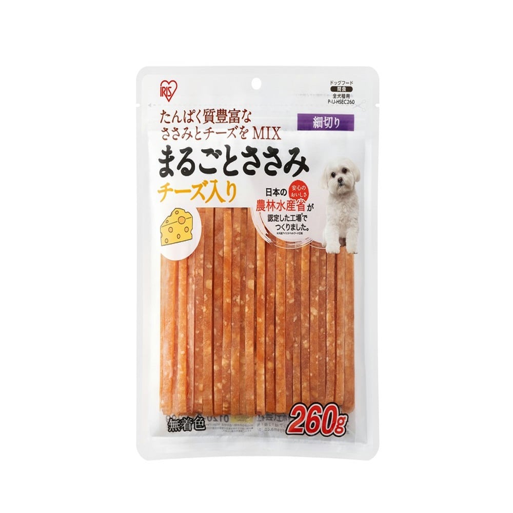 アイリスオーヤマ まるごとささみジャーキー細切り チーズ入り 260g