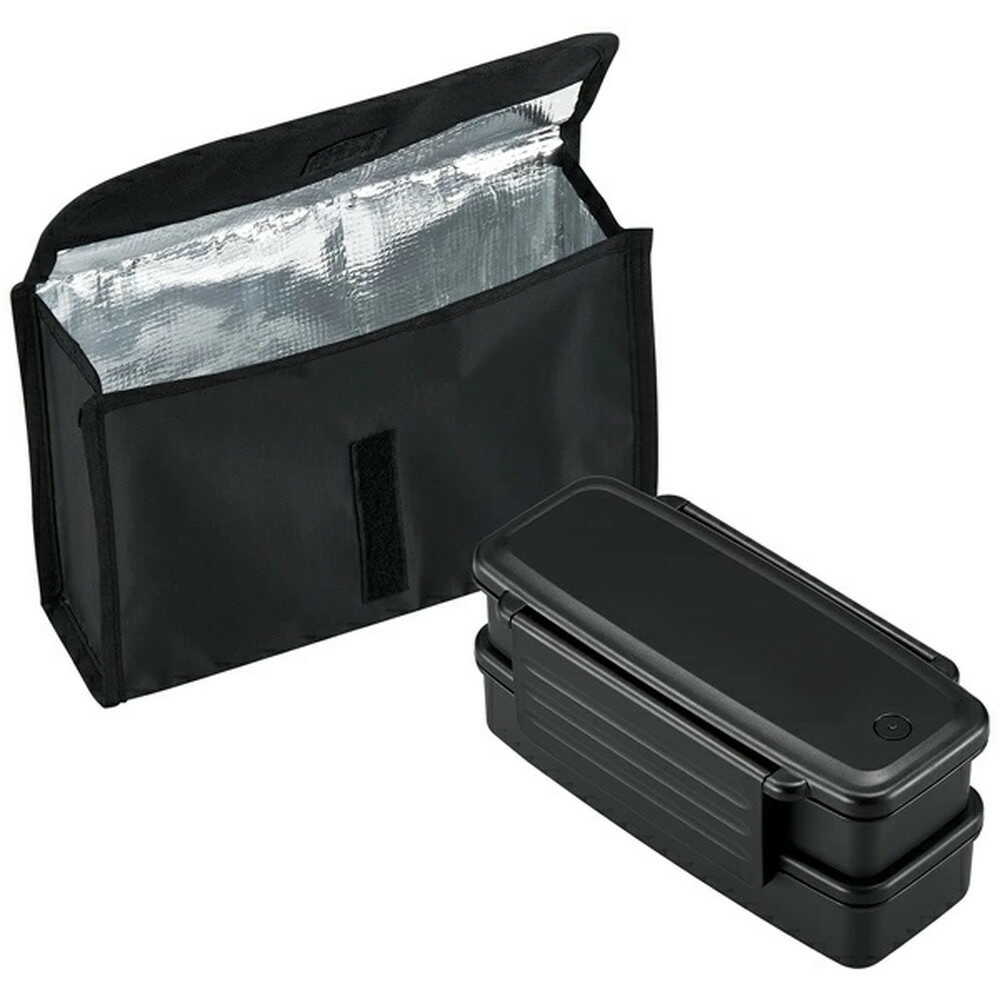 オーエスケー BLCランチボックス二段保冷ケース付 ブラック