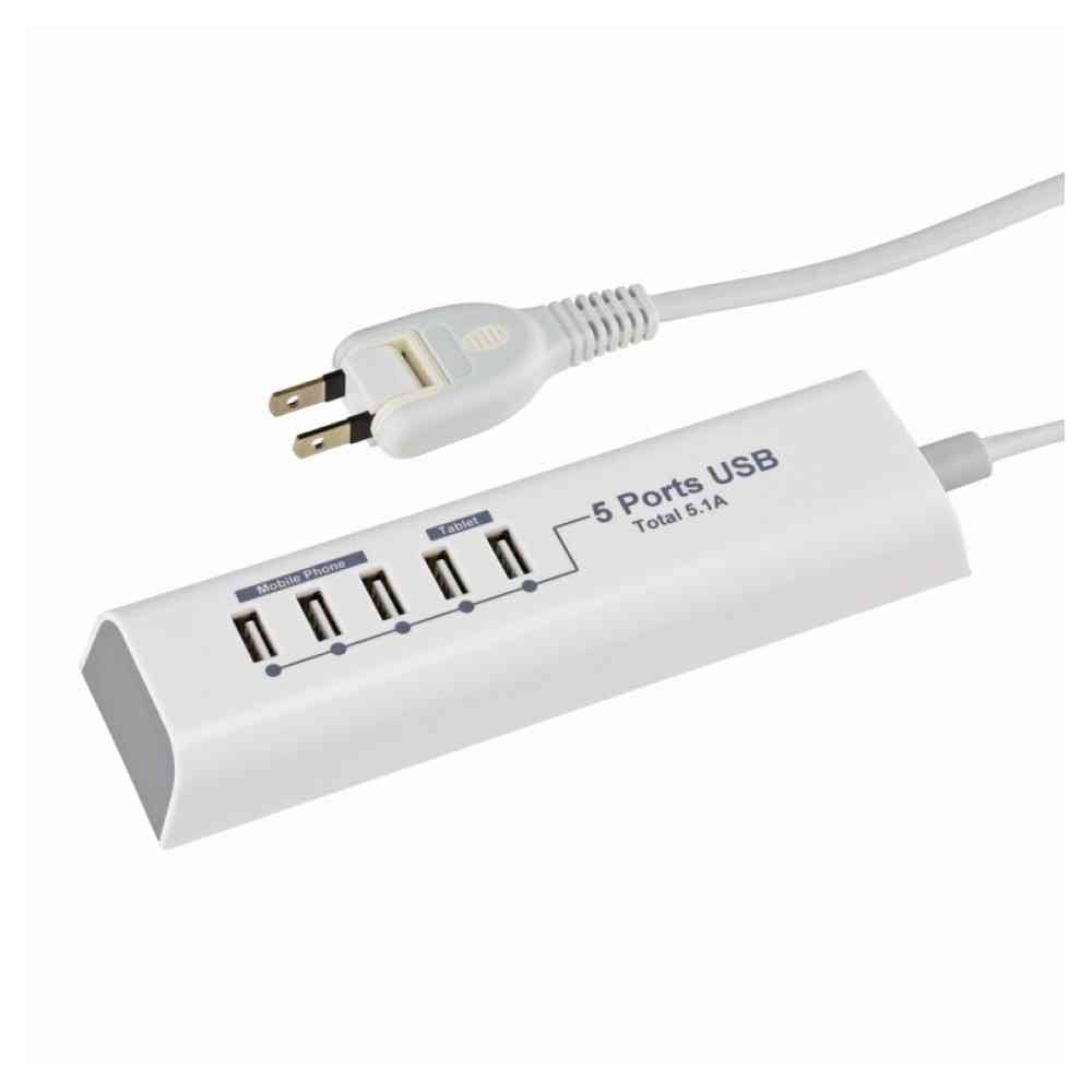 オーム電機 USB充電ポート USB5ポート 1.5m SMP-U55D3-W