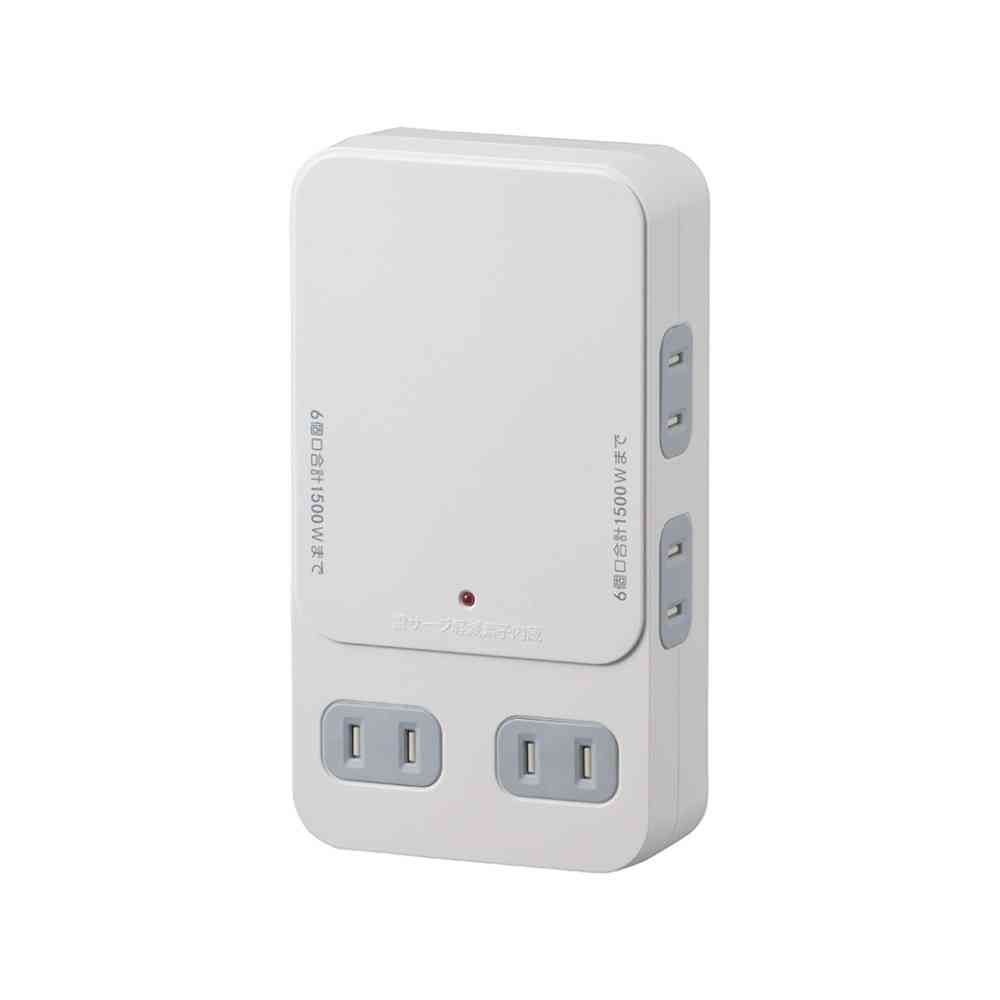 オーム電機 増設用壁タップ 6個口 HS-AK6B-W