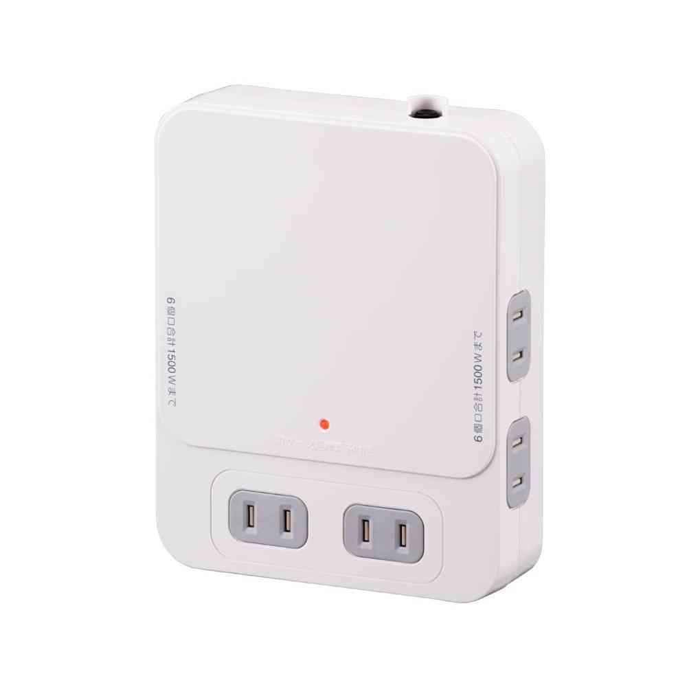 オーム電機 拡張コンセント TVボードバック用 6個口 HS-TK6TV1-W