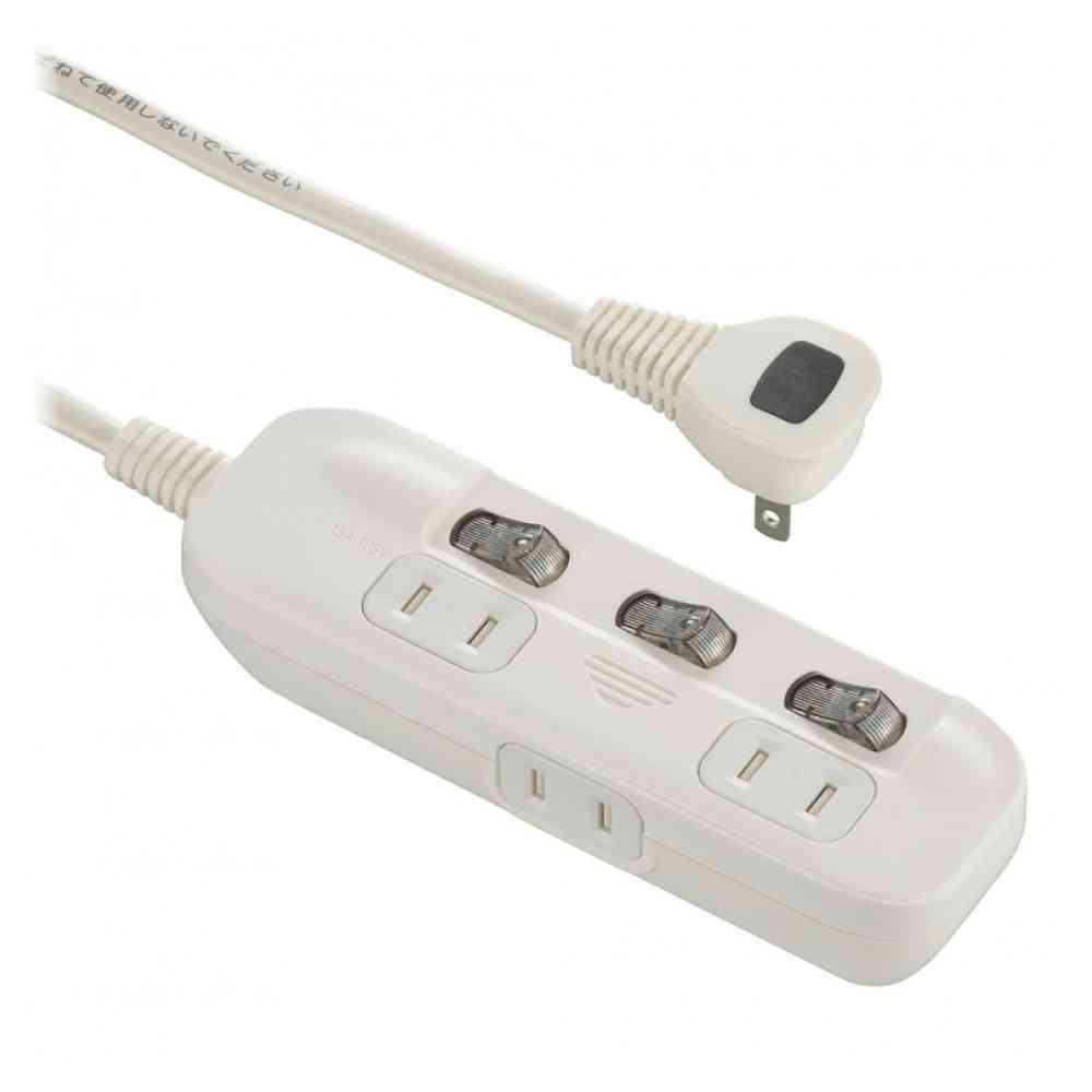 オーム電機 電源タップ 交互コンセント 3個口 2m HS-TP32ADW22