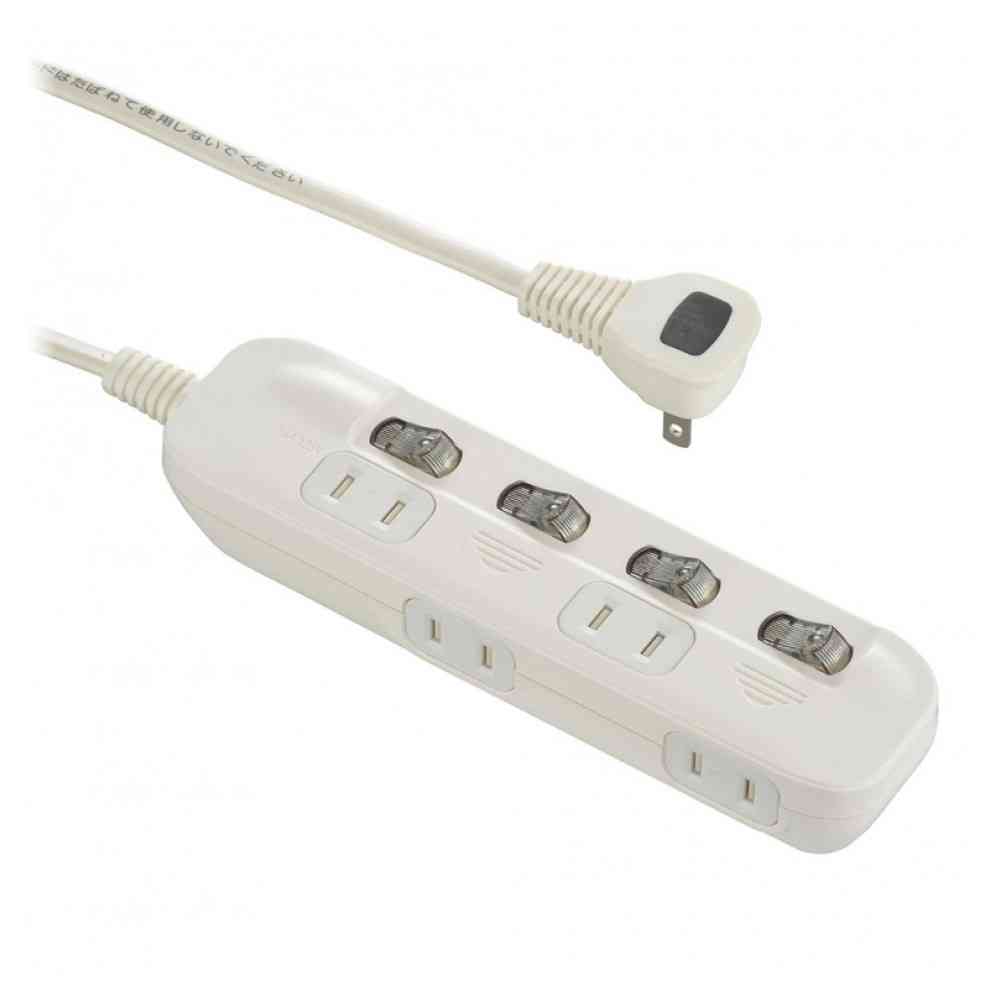 オーム電機 電源タップ 交互コンセント 4個口 2m HS-TP42ADW22