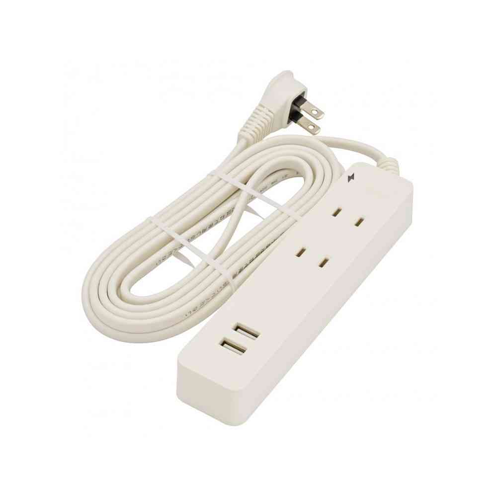 オーム電機 2個口タップ 雷ガード／USBポート付き 3m HS-TKU23W22