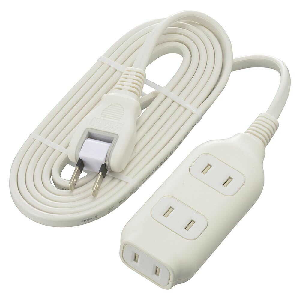 オーム電機 3個口タップ マグネット付き 2m