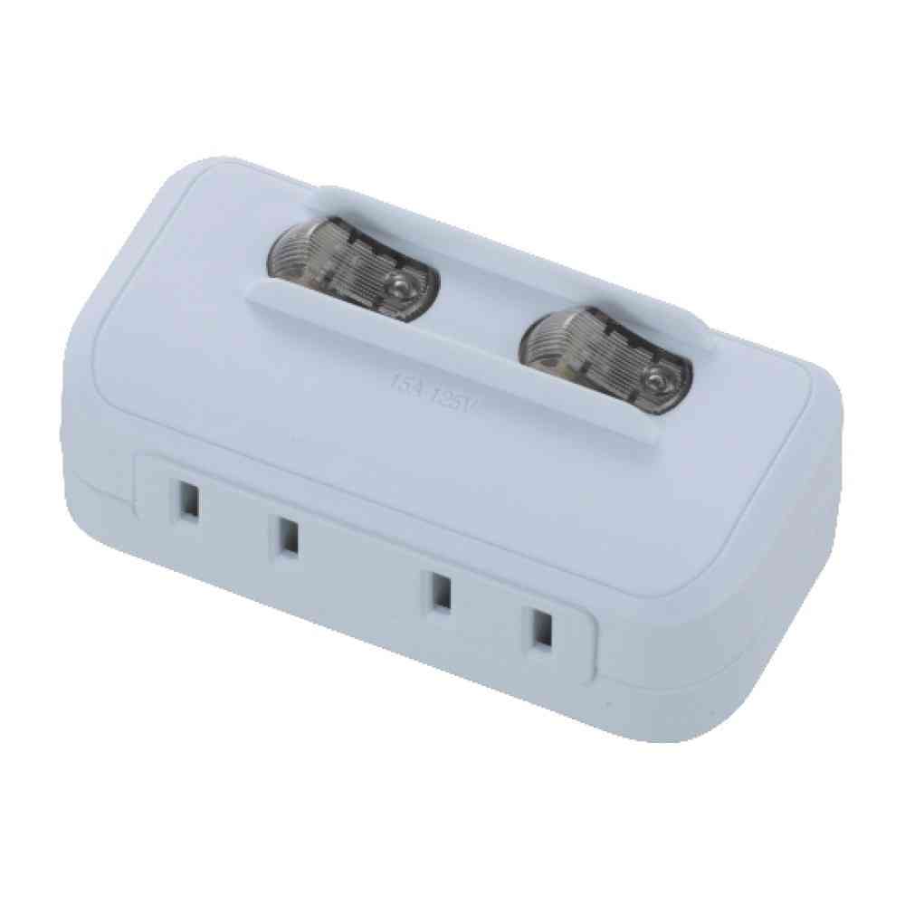 オーム電機 LED個別スイッチ付き 節電タップ 2個口 HS-A1758W