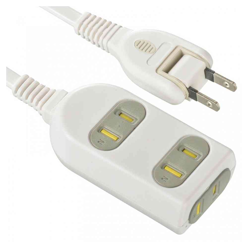 オーム電機 3個口コンセント シャッター付 1m HS-T31HK3-W