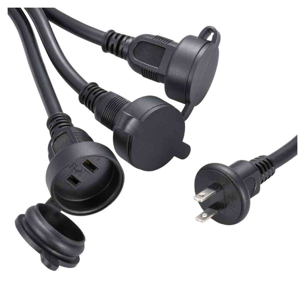 オーム電機 防雨型 フタ付作業用延長コード 三つ又 2.5m HS-EW3025F3-K