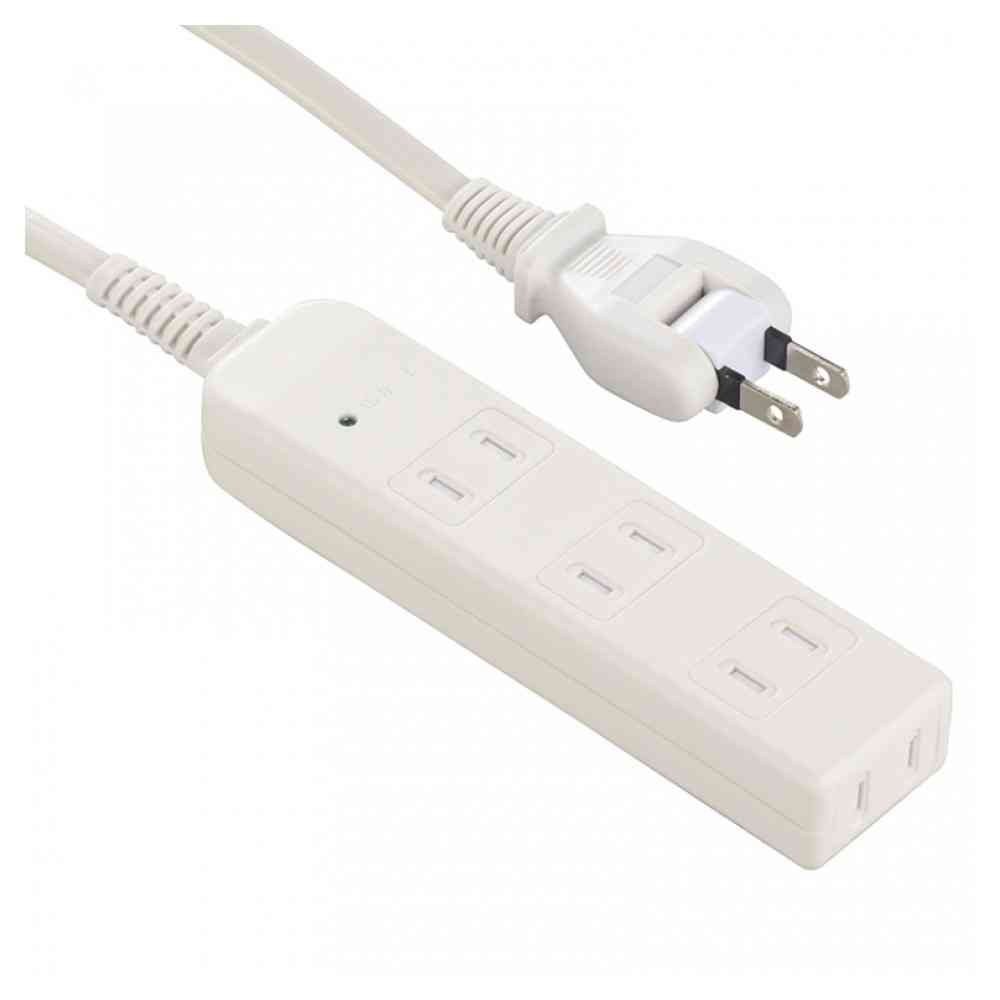 オーム電機 雷に強い安全タップ 4個口 2m HS-TK42S-W