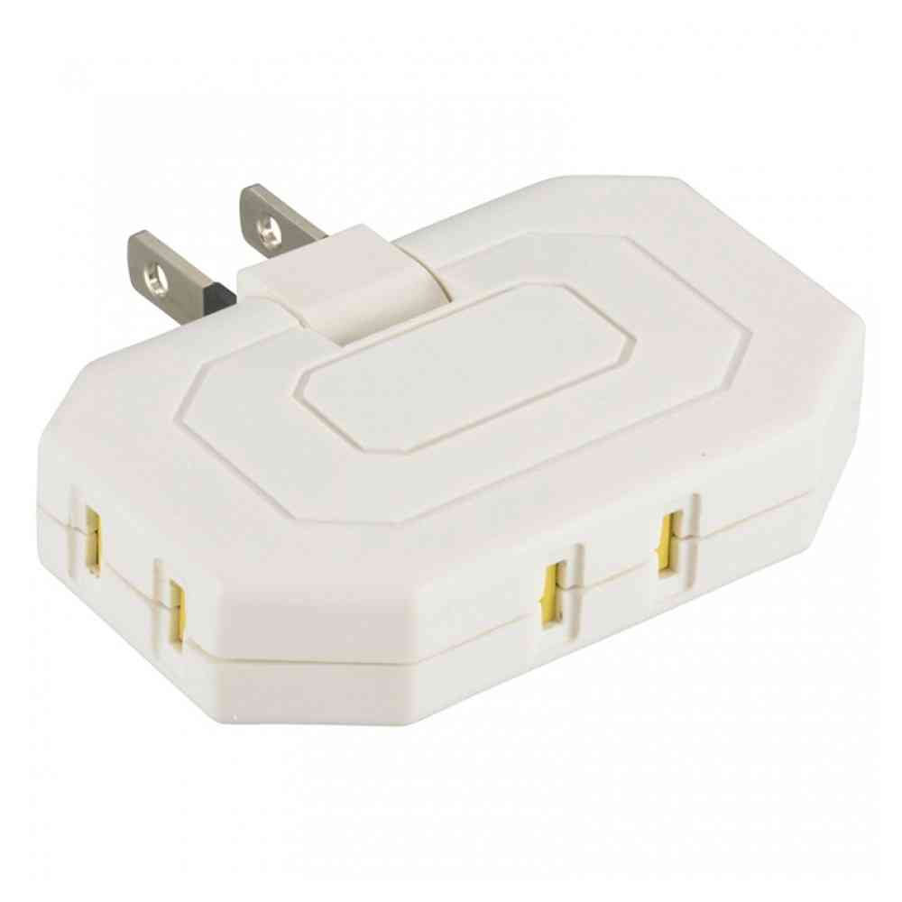 オーム電機 コーナータップ 3個口 ホコリシャッター付 HS-TM3MC3PBT-W