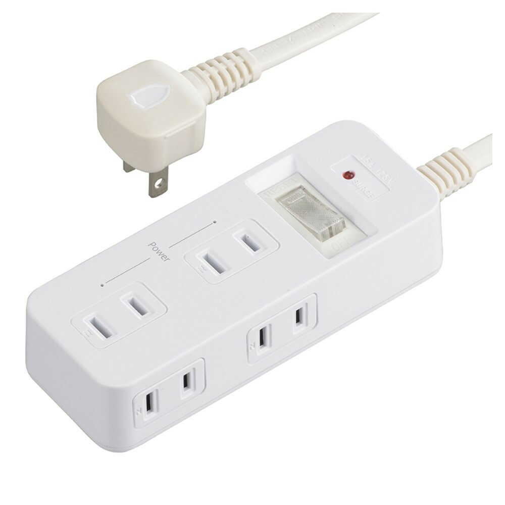 オーム電機 発煙ガードスイッチ付タップ 6個口 1m