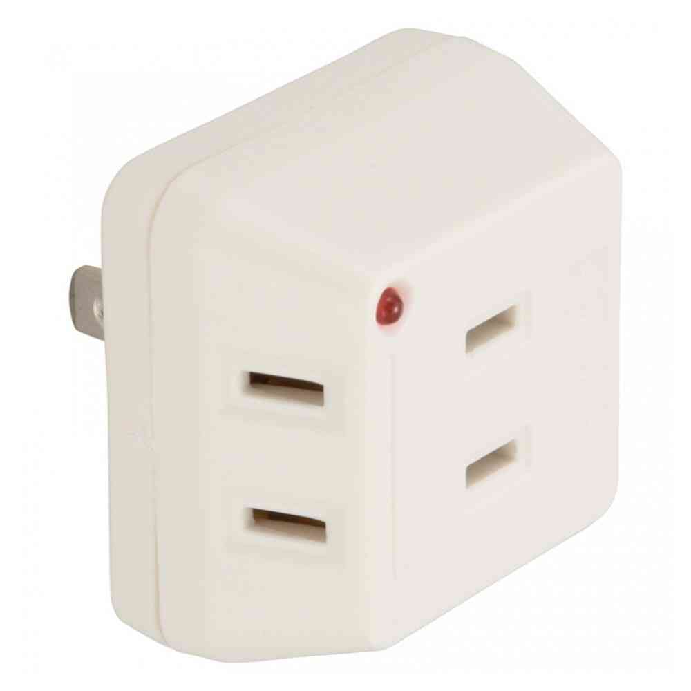 オーム電機 雷に強いトリプルタップ 3個口 HS-AK3PBT-W