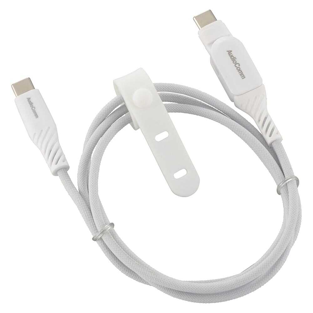 オーム電機 さらさらUSBケーブル スイング 1m