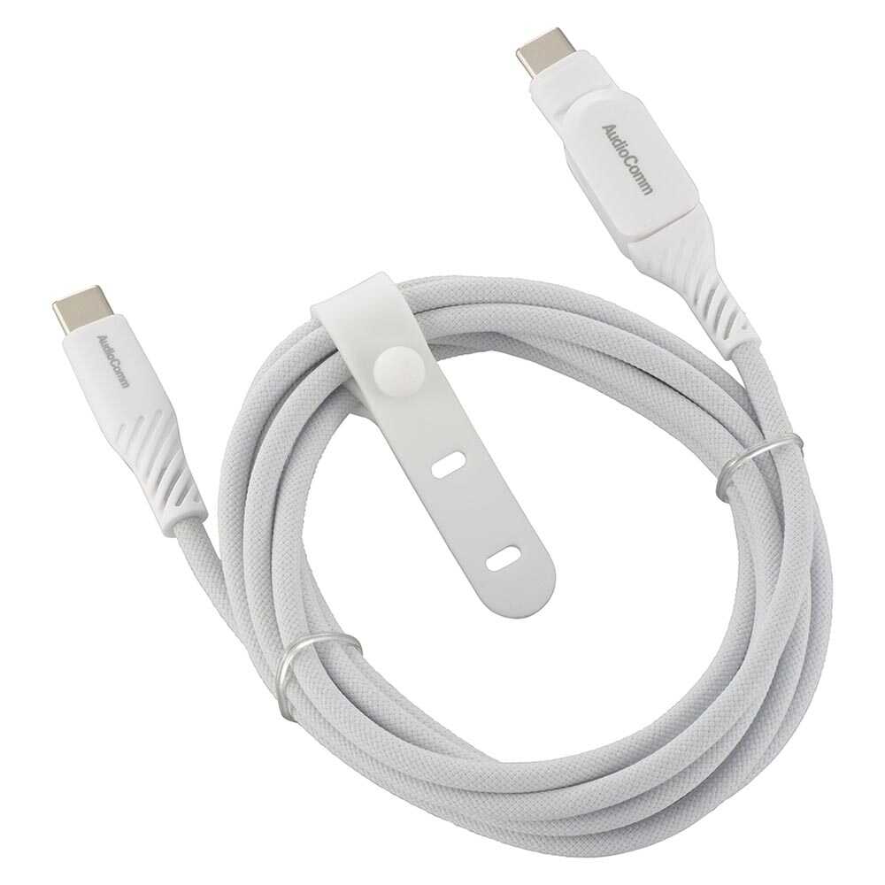 オーム電機 さらさらUSBケーブル スイング 2m