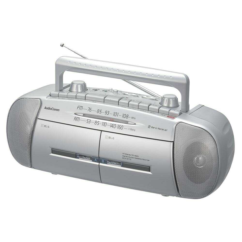 オーム電機 ダブルラジオカセットレコーダー AM/FMステレオ 1台