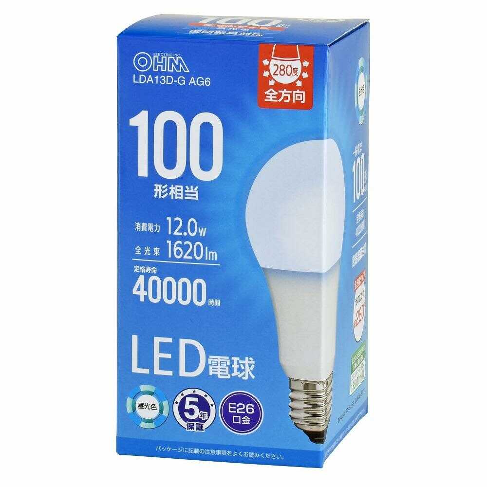 オーム電機 LED電球 E26 100形相当 1個