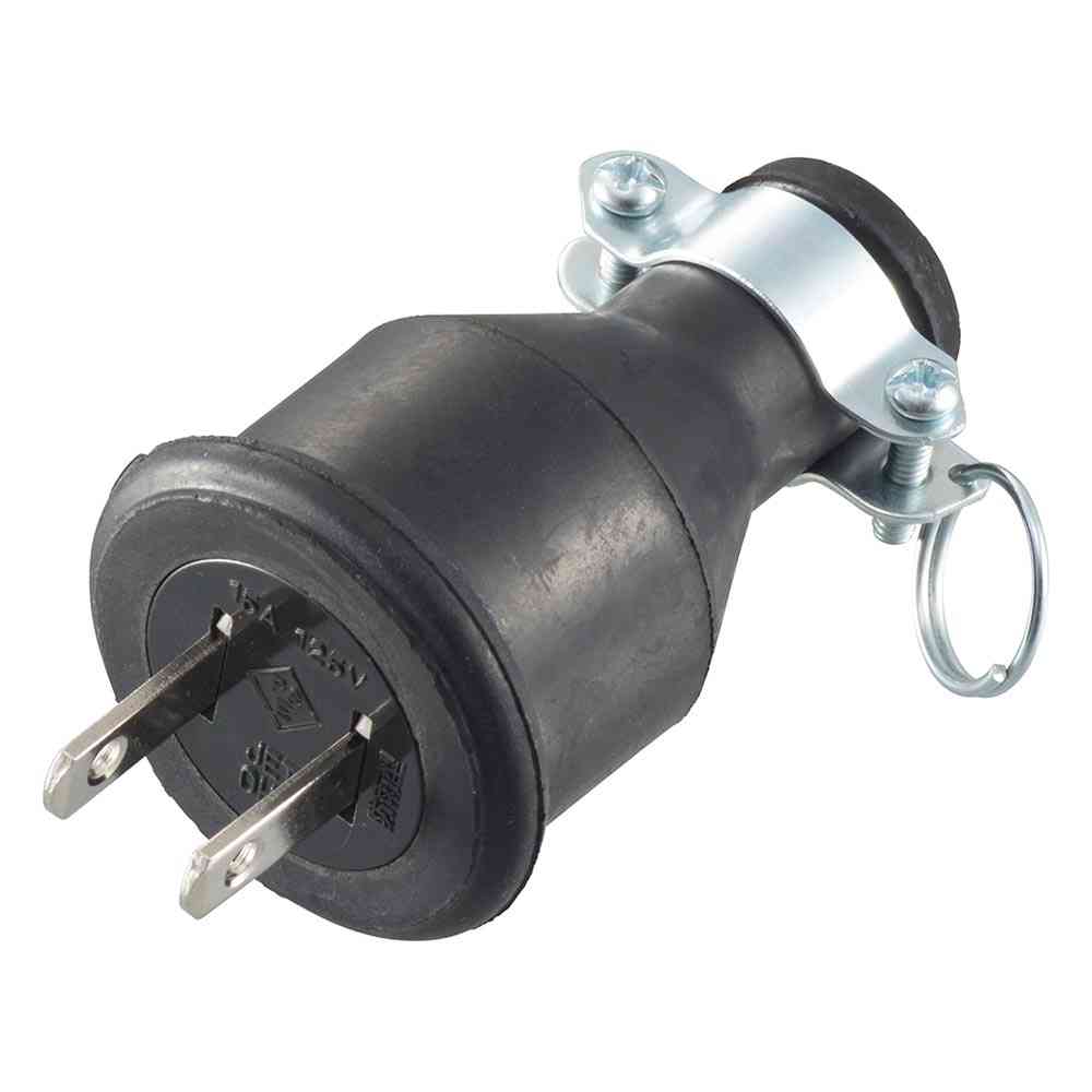 オーム電機 2P防水ゴムプラグ 06-5378