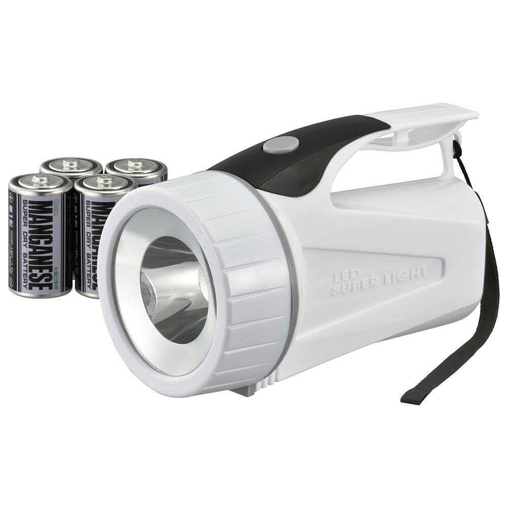 オーム電機 LED強力ライト 電池付き