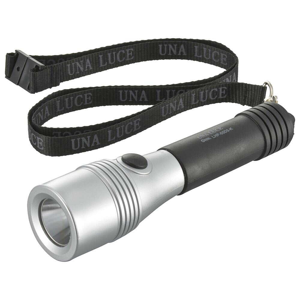 オーム電機 LEDライト 50lm ブラック