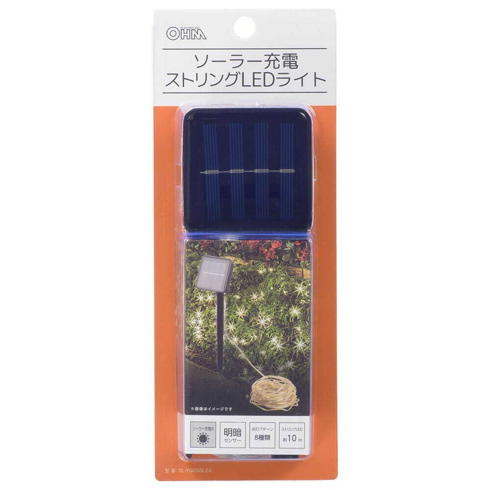 オーム電機 ソーラー充電ストリングLEDライト