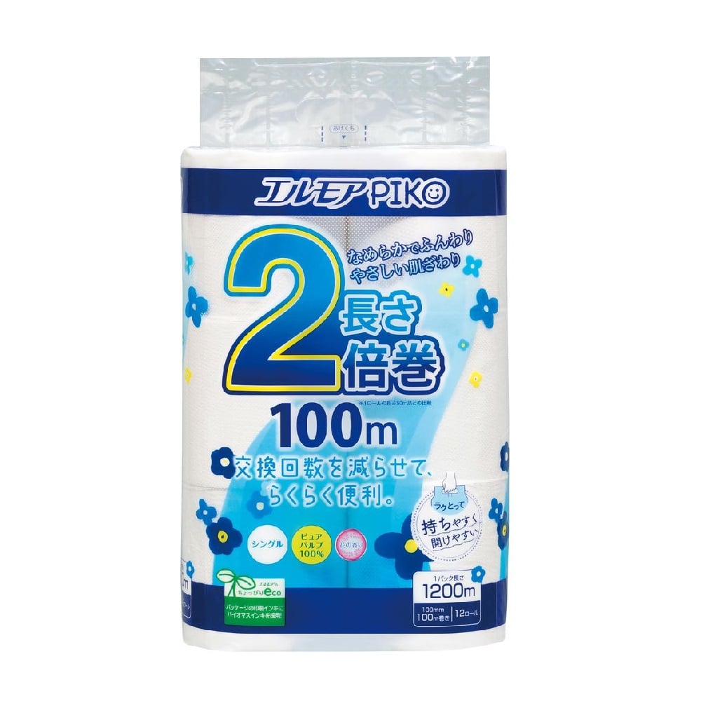 エルモアピコ2倍巻きシングル 100m×12ロール【6個セット】